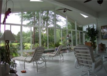Sunrooms Gable style with shingles and glass knee wall