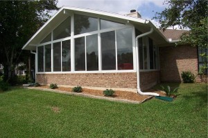 Sunrooms Gable style with shingles and brick knee wall