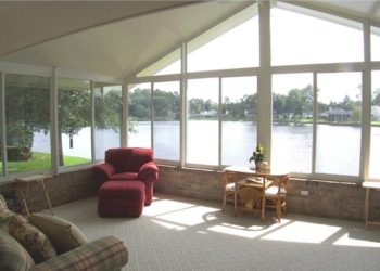 Sunrooms Gable style with shingles and brick knee wall