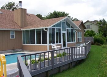Sunrooms Gable style with shingles and T-111 knee wall