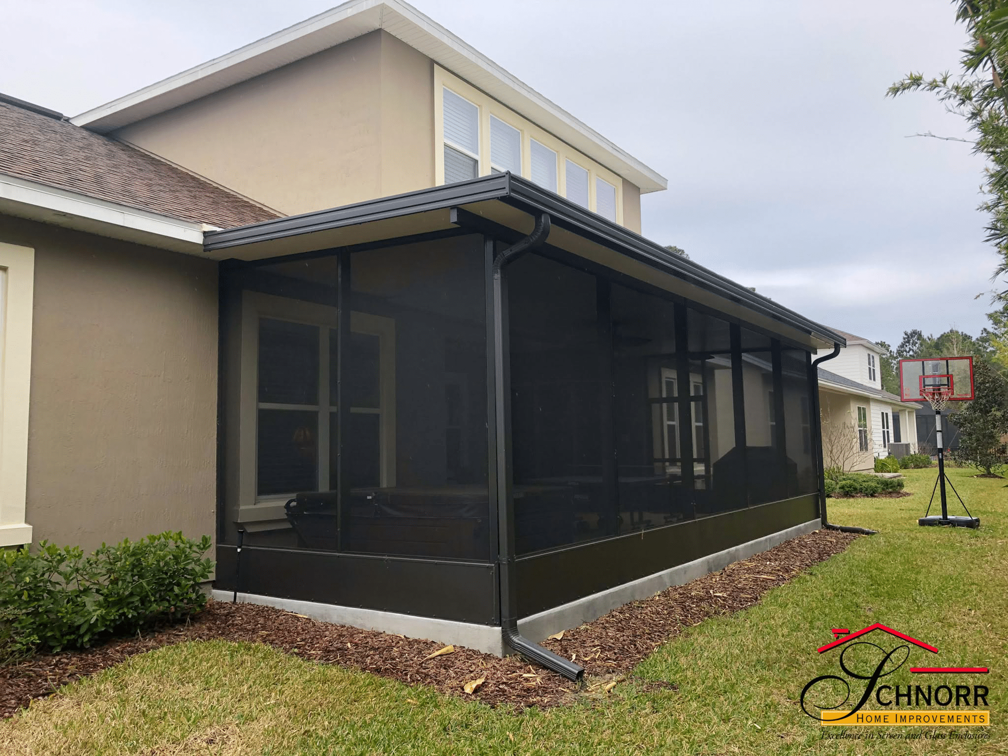 Screen Repair Service Jacksonville FL Screen repair being completed on a Jacksonville, FL enclosure